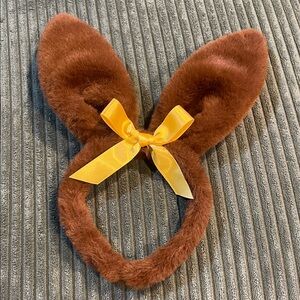 Brown Fuzzy Bunny Ears Headband
